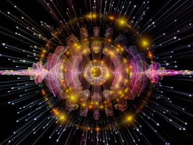 Dalga fonksiyonu serisi. Renkli sinüs titreşimler kompozisyon, ışık ve fraktal elemanları ses ekolayzer, mecazi ilişkisi ile müzik spektrum ve kuantum olasılık