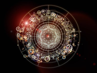 Fraktal öğeleri, kutsal sembolleri ve daireler mistisizm, gizli, Astroloji ve manevi konuda tasarımı. Kutsal daireler serisi.