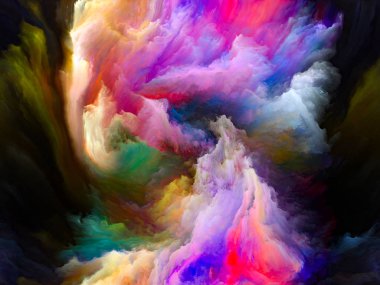 Renk Akımı serisi. Müzik, yaratıcılık, hayal gücü, sanat ve tasarım üzerine düzenlere uygun dijital boya akışlarından oluşan görsel çekicilik