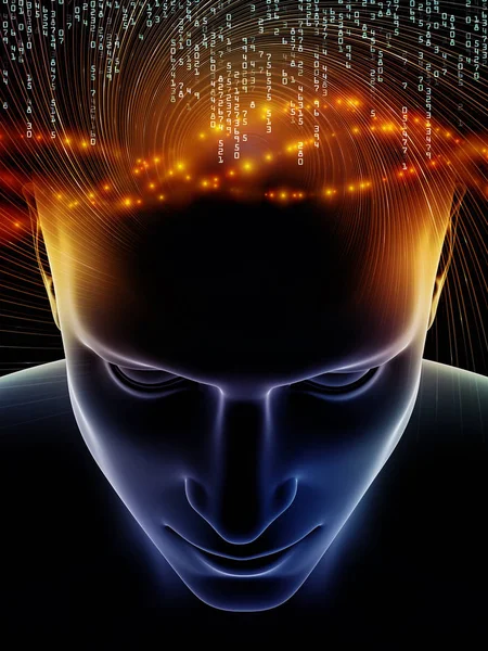 Серия Mind Waves Абстрактный Фон Трехмерной Иллюстрации Человеческой Головы Технологические — стоковое фото