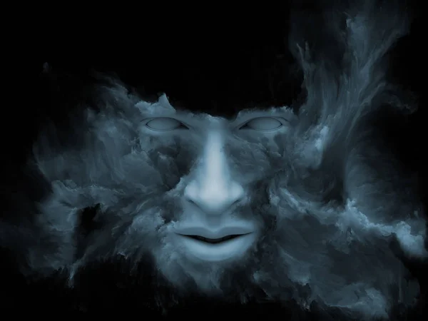 Mind Fog Series Illustration Human Face Morphed Fractal Paint Projects — Stock Photo, Image