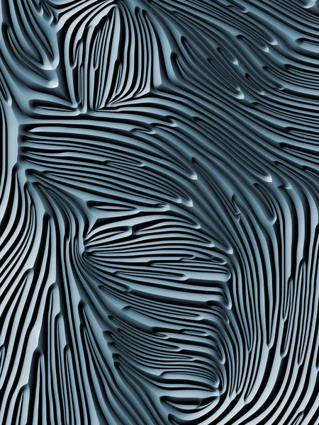 Curves Nature Series Composition Rendering Blue Embossed Bas Relief Pattern — Stock Photo, Image