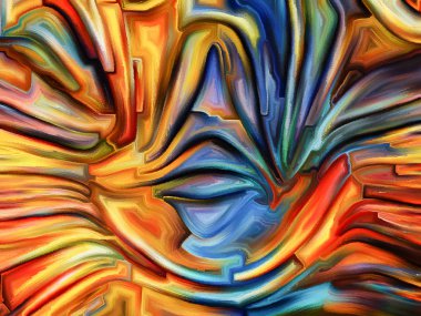 Renk dizilerinin desenleri. Hayal gücü, yaratıcılık ve sanat konularında boyanmış cam desenleri.