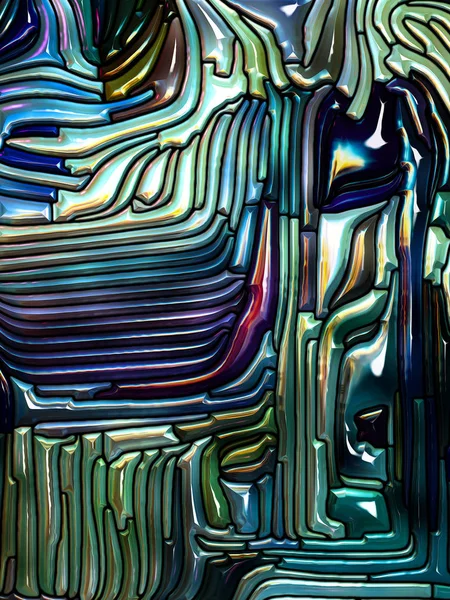 液体のパターン シリーズ 精神性の主題のアール ヌーボーを思わせるステンド グラス デザインの配置 — ストック写真
