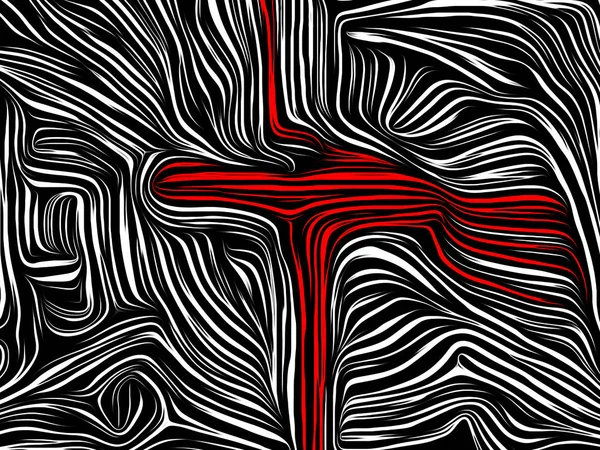 Kristna Linjerna Serien Cross Design Återges Traditionella Träsnitt Stil Ämnet — Stockfoto