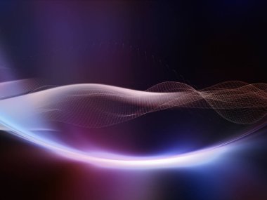 Teknoloji alanı serisi. Dalgalar, Izgaralar ve ışıklar teknoloji, bilim ve bilgisayar bilgi dünyası konusunda yapılmış soyut tasarım