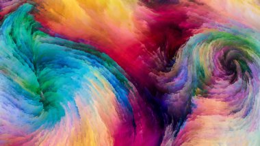 Hareket içinde renk serisi. Tasarım, yaratıcılık ve hayal gücü ekranlar ve mobil cihazlar için duvar kağıdı olarak kullanmak için projeler için fon olarak hizmet için akan boya desen kompozisyonu