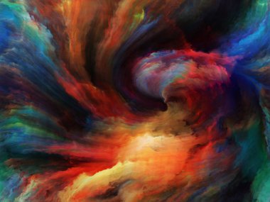 Girdap Döndürme ve Girdap serisi. Sanat, yaratıcılık ve hayal gücü projelerinde kullanılmak üzere renk ve tuval üzerinde hareketten oluşan arkaplan