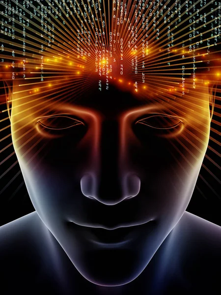 Mind Waves Series Abstract Background Made Illustration Human Head Technology — Stock Photo, Image