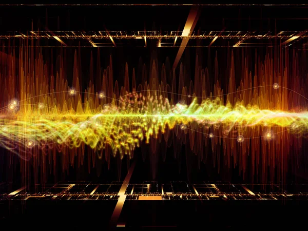 Wave Function Series Background Design Colored Sine Vibrations Light Fractal — Stock Photo, Image