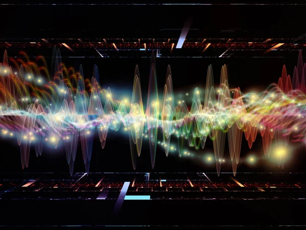 Vlnová Funkce Série Pozadí Skládá Barevných Sinusová Vibrace Světlo Fraktální — Stock fotografie