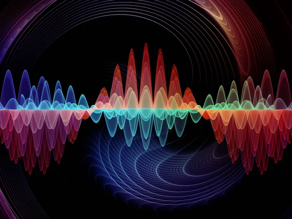 Serie Wave Function Composición Vibraciones Sinusoidales Colores Elementos Ligeros Fractales —  Fotos de Stock