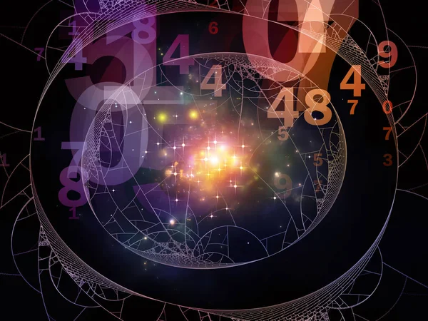 Math Reality Series Interplay Numbers Lights Fractal Patterns Subject Mathematics — Stock Photo, Image