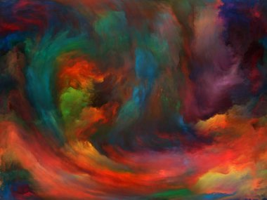 Girdap Döndürme ve Girdap serisi. Resim, yaratıcılık ve hayal gücü üzerine projeler için uygun renk ve tuval üzerindeki hareketin kompozisyonu