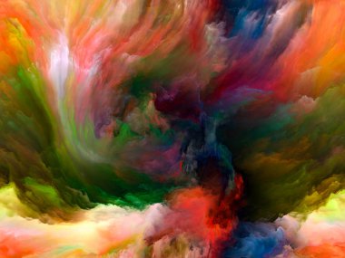 Akışı serisi renk. Görsel kompozisyon için dijital boya akışların hoş müzik, yaratıcılık, hayal gücü, sanat ve tasarım üzerinde çalışır