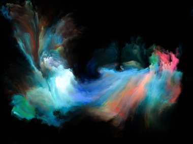 Renk Akımı serisi. Müzik, yaratıcılık, hayal gücü, sanat ve tasarım projeleri için uygun dijital boya akımlarının kompozisyonu