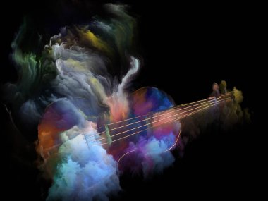 Müzik rüya serisi. Keman ve soyut renkli boya mecazi ilişki müzik aletleri, melodi, ses, performans sanat ve yaratıcılık ile kompozisyon
