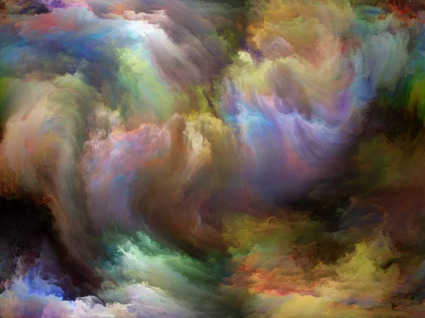 Абстрактная Серия Цветов Состав Красочной Краски Движении Холсте Метафорическим Отношением — стоковое фото