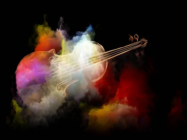 Série Music Dream Composition Violon Peinture Abstraite Colorée Avec Rapport — Photo