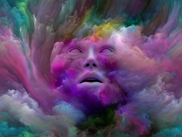 Mind Fog Series Abstract Design Made Rendering Human Face Morphed — Stock Photo, Image