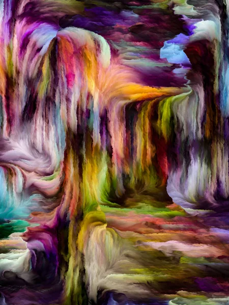 Serie Liquid Color Composizione Strisce Vernice Multicolore Con Rapporto Metaforico — Foto Stock