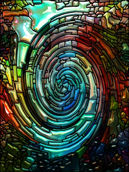 Spiral Twirl Series Abstract Design Made Stained Glass Swirl Pattern — Stock Photo, Image