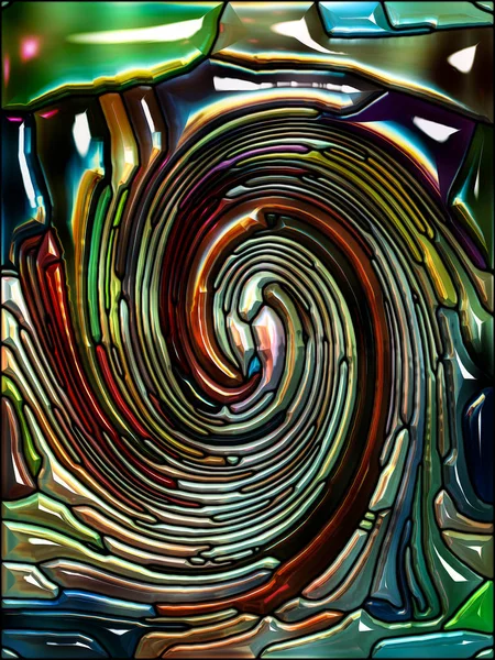 Seria Spiral Twirl Design Fundal Sticlă Vitraliu Model Fragmente Culoare — Fotografie, imagine de stoc