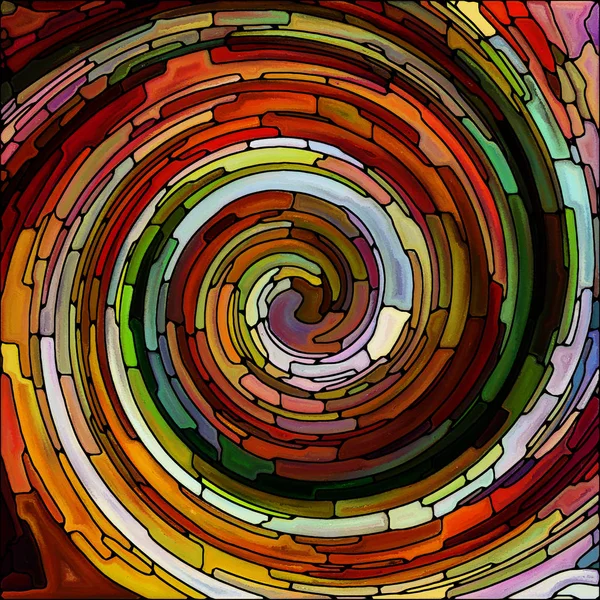 Spiralwirbel Serie Design Aus Glasmalerei Wirbelmuster Von Farbfragmenten Als Hintergrund — Stockfoto