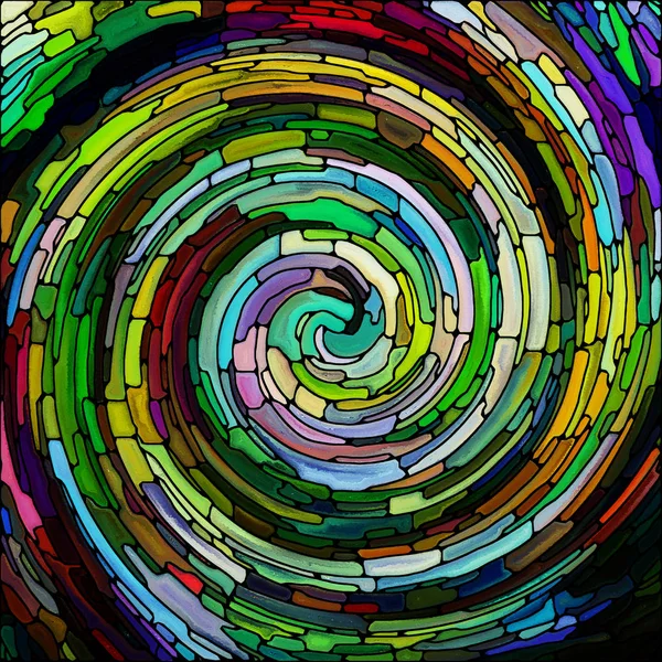 Série Twirl Espiral Design Feito Padrão Redemoinho Vidro Manchado Fragmentos — Fotografia de Stock