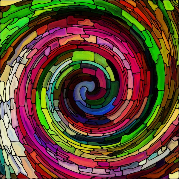 Спіральна Серія Twirl Дизайн Фону Вітражний Вихровий Візерунок Кольорових Фрагментів — стокове фото