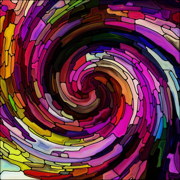 Spiral Burgu Serisi Vitray Girdap Deseni Projeler Renkli Tasarım Yaratıcılık — Stok fotoğraf