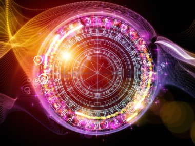 Fraktal öğeleri, kutsal sembolleri ve daireler mistisizm, gizli, Astroloji ve manevi konuda tasarımı. Kutsal daireler serisi.