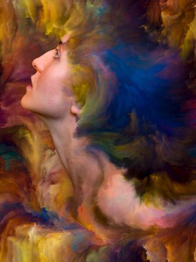 Dış serinin içinde. Duygular, duygular, iç dünya, yaratıcılık ve hayal gücü konularında kadın portresinin etkileşimi.