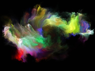 Akışı serisi renk. Müzik, yaratıcılık, hayal gücü, sanat ve tasarım mecazi ilişkisi ile dijital boya streams bileşimi