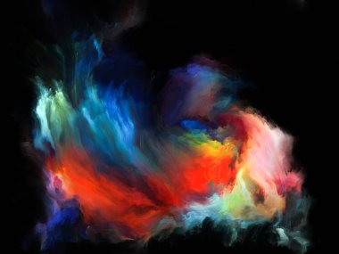 Akışı serisi renk. Sanatsal soyutlama akarsu müzik, yaratıcılık, hayal gücü, sanat ve tasarım konusunda dijital boya oluşur