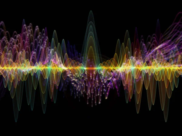 Serie Wave Function Fondo Vibraciones Sinusoidales Colores Luz Elementos Fractales — Foto de Stock