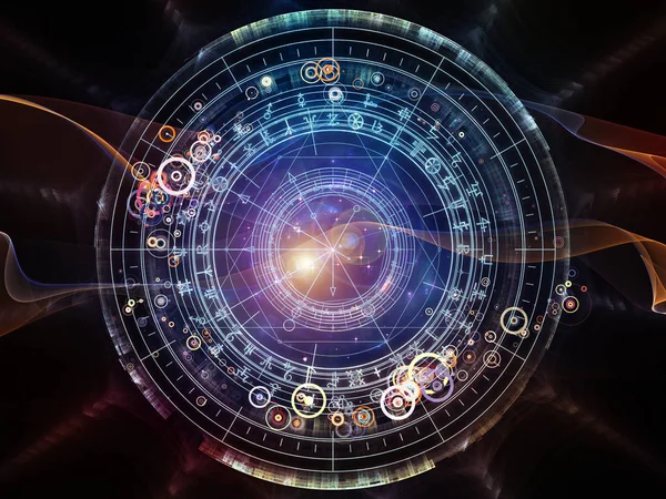 Bakgrund Cirklar Ämnet Mystik Ockulta Astrologi Och Andlighet Fractal Element — Stockfoto