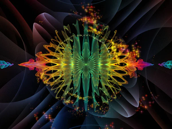 Wave Function series. Backdrop design of colored sine vibrations, light and fractal elements for works on sound equalizer, music spectrum and  quantum probability