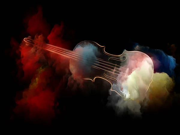 Music Dream Series Arreglo Creativo Violín Pintura Colorida Abstracta Como —  Fotos de Stock