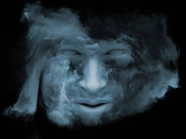 Mind Fog Series Illustration Human Face Morphed Fractal Paint Projects — Stock Photo, Image