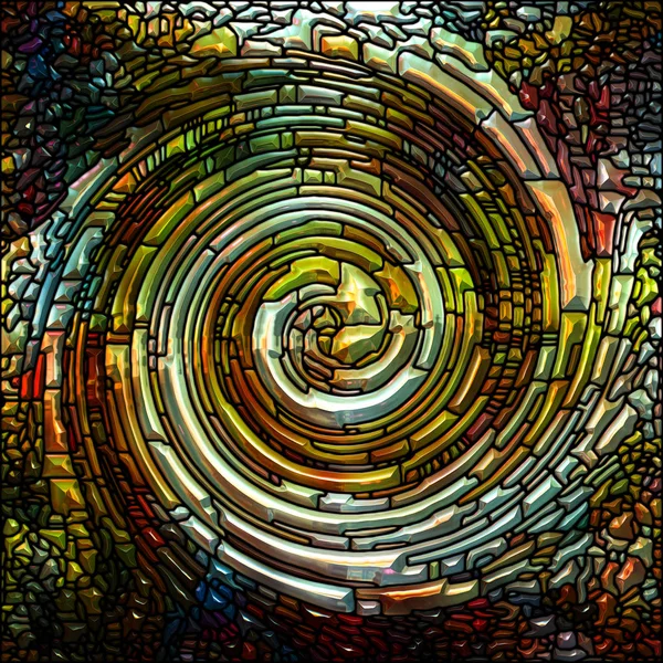 Série Twirl Espiral Fundo Composto Padrão Redemoinho Vidro Manchado Fragmentos — Fotografia de Stock
