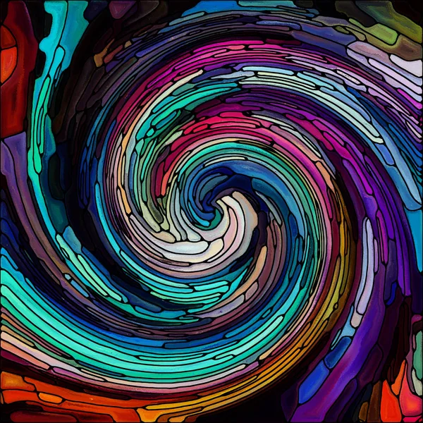 Série Twirl Espiral Composição Visualmente Agradável Padrão Redemoinho Vidro Manchado — Fotografia de Stock