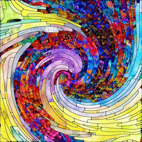 Spiral Twirl Serie Hintergrund Der Glasmalerei Wirbelmuster Von Farbfragmenten Zum — Stockfoto