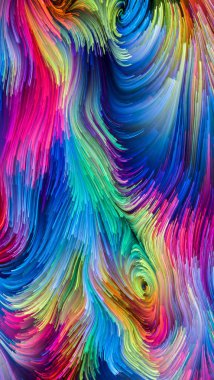 Color In Motion serisi. Tasarım, yaratıcılık ve hayal gücü konularında ekran ve cihazlar için duvar kağıdı olarak kullanılacak sıvı boya deseninden oluşan soyut tasarım