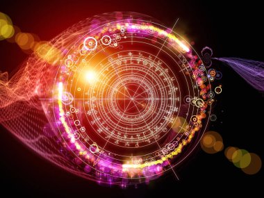 Fraktal öğeleri, kutsal sembolleri ve dairelerin mistisizm, gizli, Astroloji ve manevi konuda arka plan. Kutsal daireler serisi.