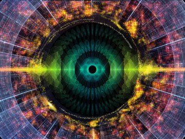 Dalga fonksiyonu serisi. Renkli sinüs titreşimler kompozisyon, ışık ve fraktal öğeleri için ses ekolayzer, projelerde müzik spektrum ve kuantum olasılık