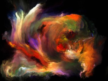 Akışı serisi renk. Müzik, yaratıcılık, hayal gücü, sanat ve tasarım mecazi ilişkisi ile dijital boya streams bileşimi