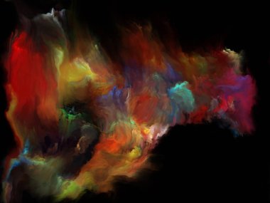 Renk Akımı serisi. Müzik, yaratıcılık, hayal gücü, sanat ve tasarım konularındaki dijital boya akışlarının kompozisyonu