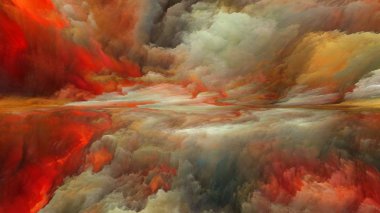 Rüya arazi serisi. Evren, Doğa, manzara resim, yaratıcılık ve hayal gücü bu konuda dijital renk arka plan tasarım