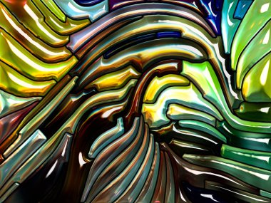 Desen serisi renk. Leaded cam tasarımı anımsatan Art Nouveau doğa, güzellik ve Maneviyat konuda kompozisyon